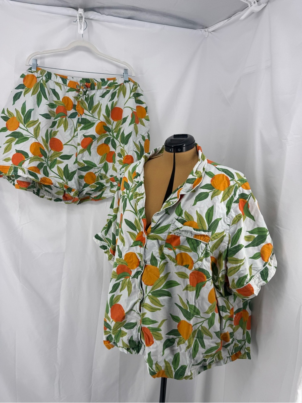 Printfresh Clementine Citrus-Print Short Pajama Set 0324